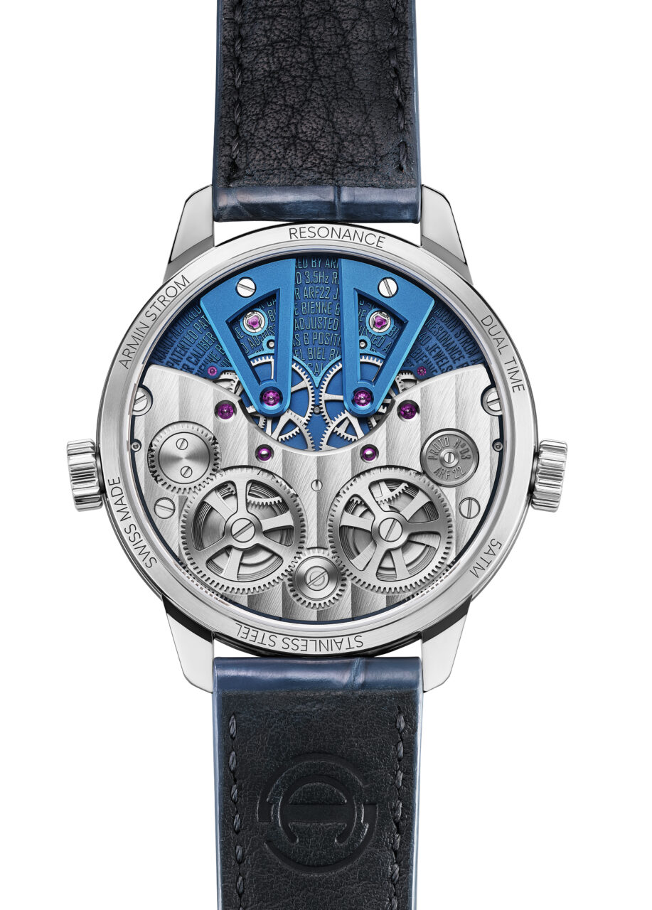 Armin Strom Dual Time GMT Resonance cadran bleu, soldat dos